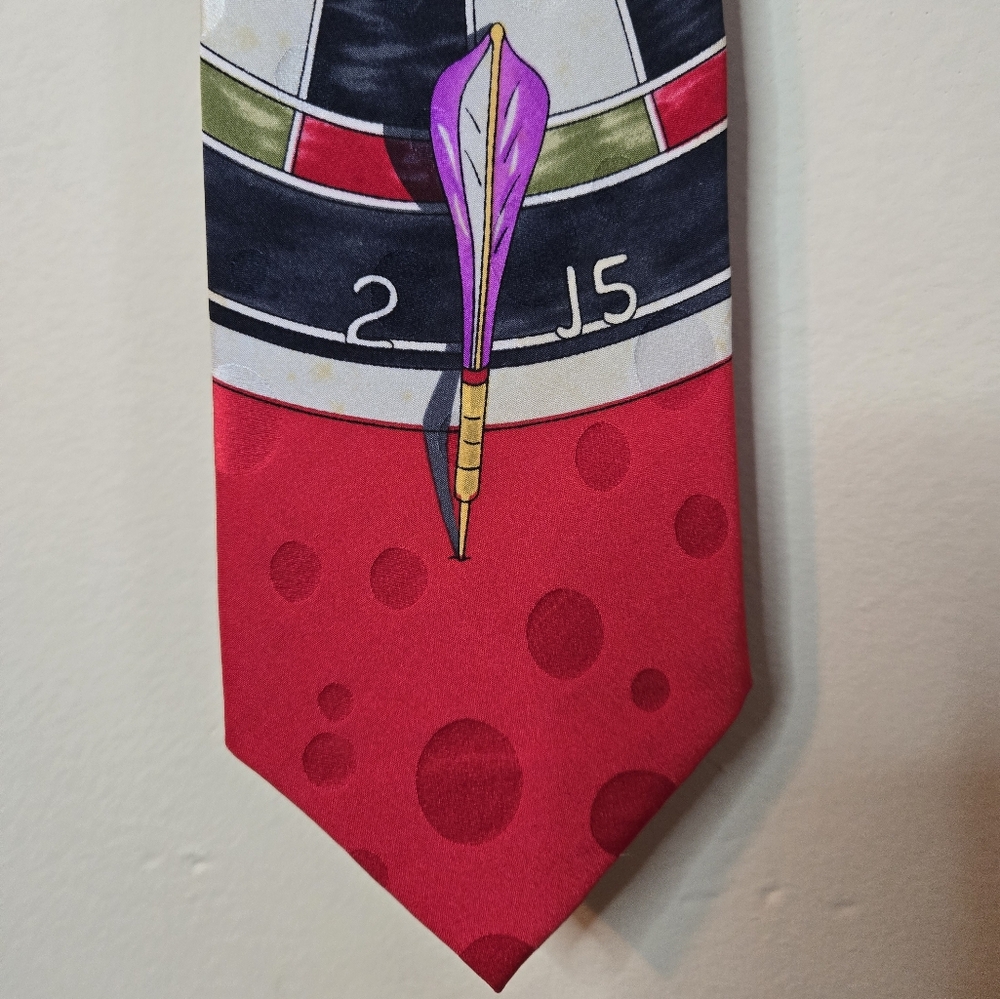 Vintage 1990 Nicole Miller Dart Board Tie
